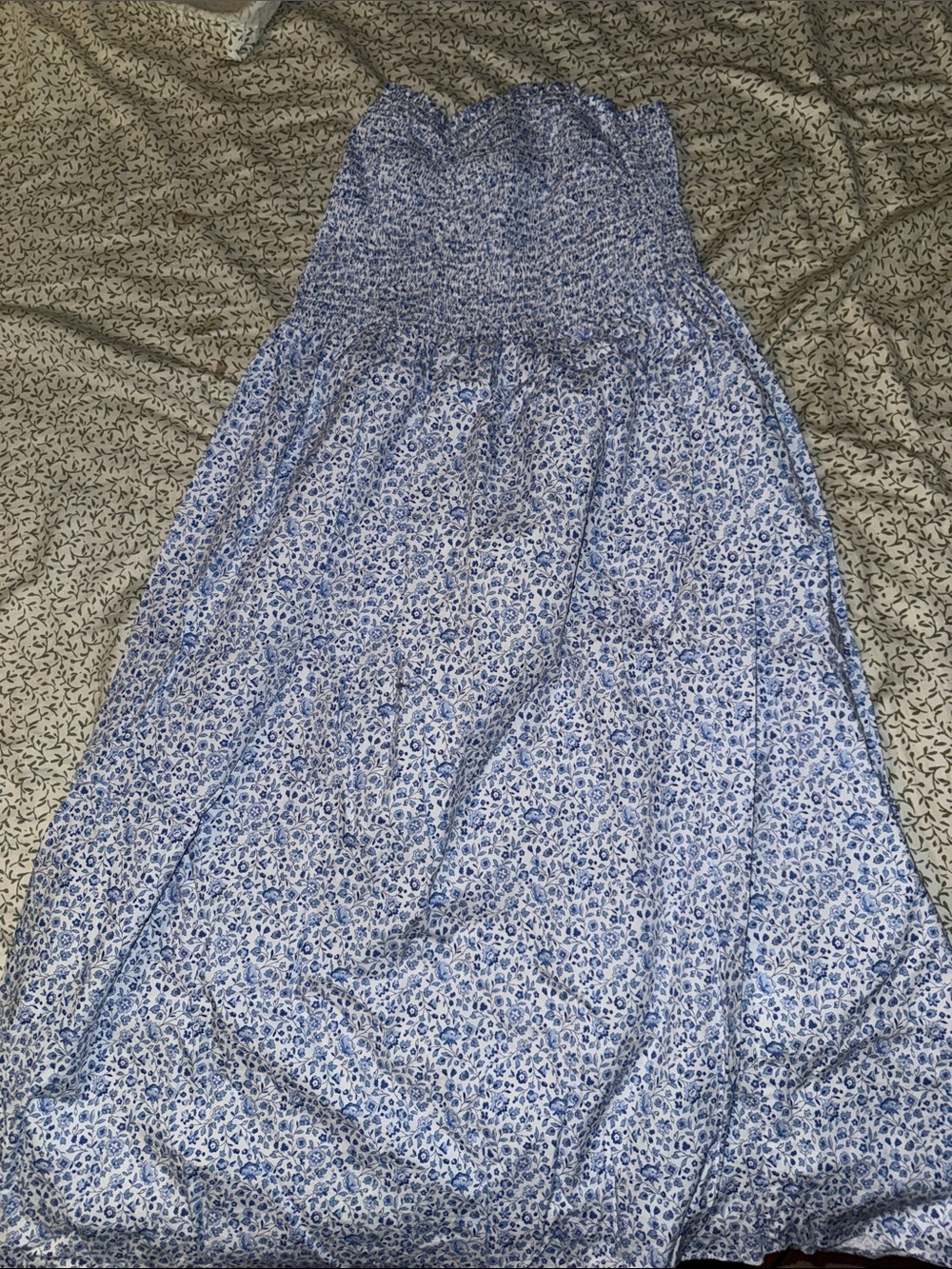 H&M Blue and White Floral Maxi Dress